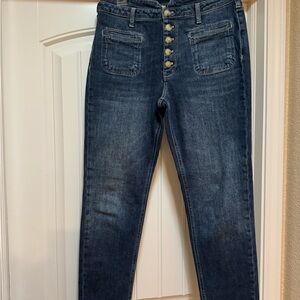 Anthropologie Pilcro High Rise Slim Button Front Jeans